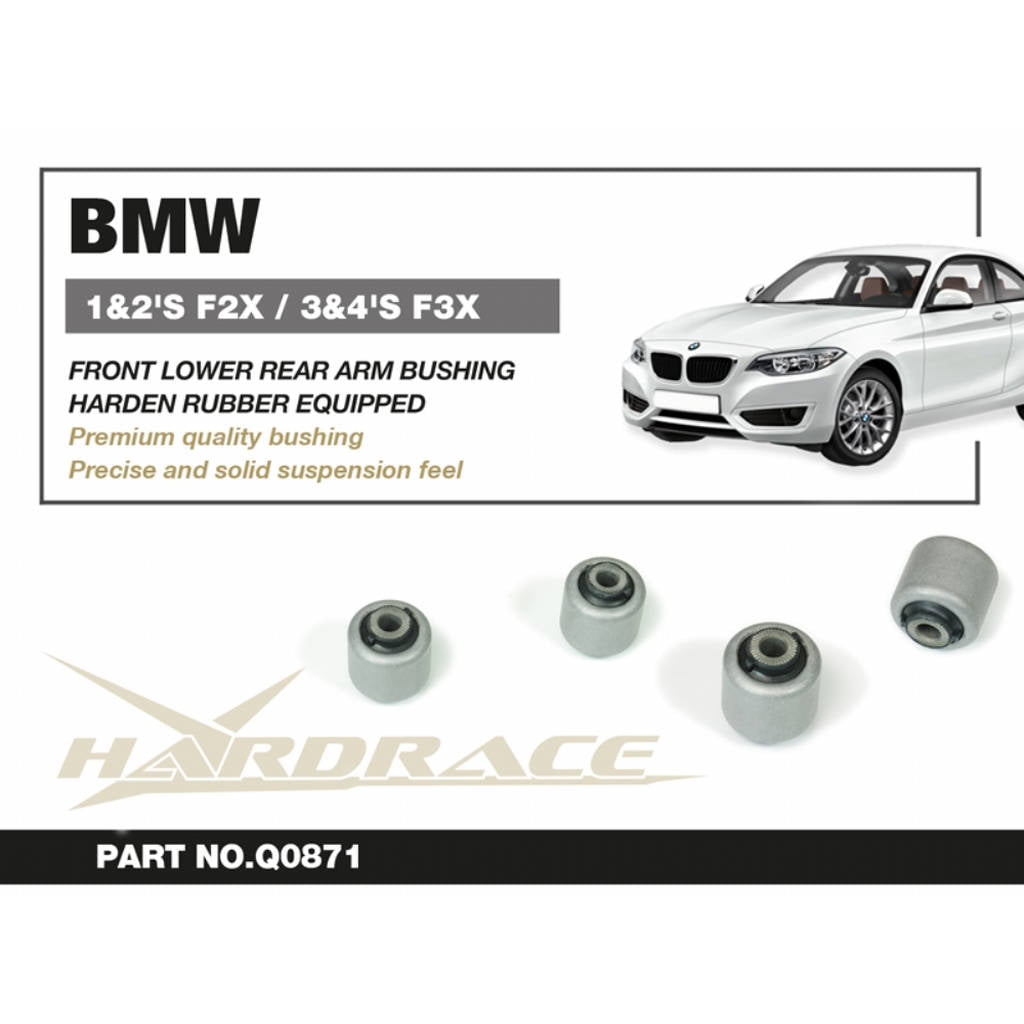 HARDRACE Q0871 Front Lower Rear Arm Bushing (Harden Rubber) - 2PCS / SET for BMW 1&2'S F2x / 3&4'S F3x / X3&X4 F25 / F26 Photo-1 