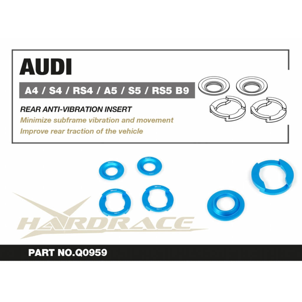 HARDRACE Q0959 Rear Subframe anti-vibration insert - 4PCS / SET for AUDI A4 / S4 / RS4 / A5 / S5 / RS5 B9 '16- Photo-2 