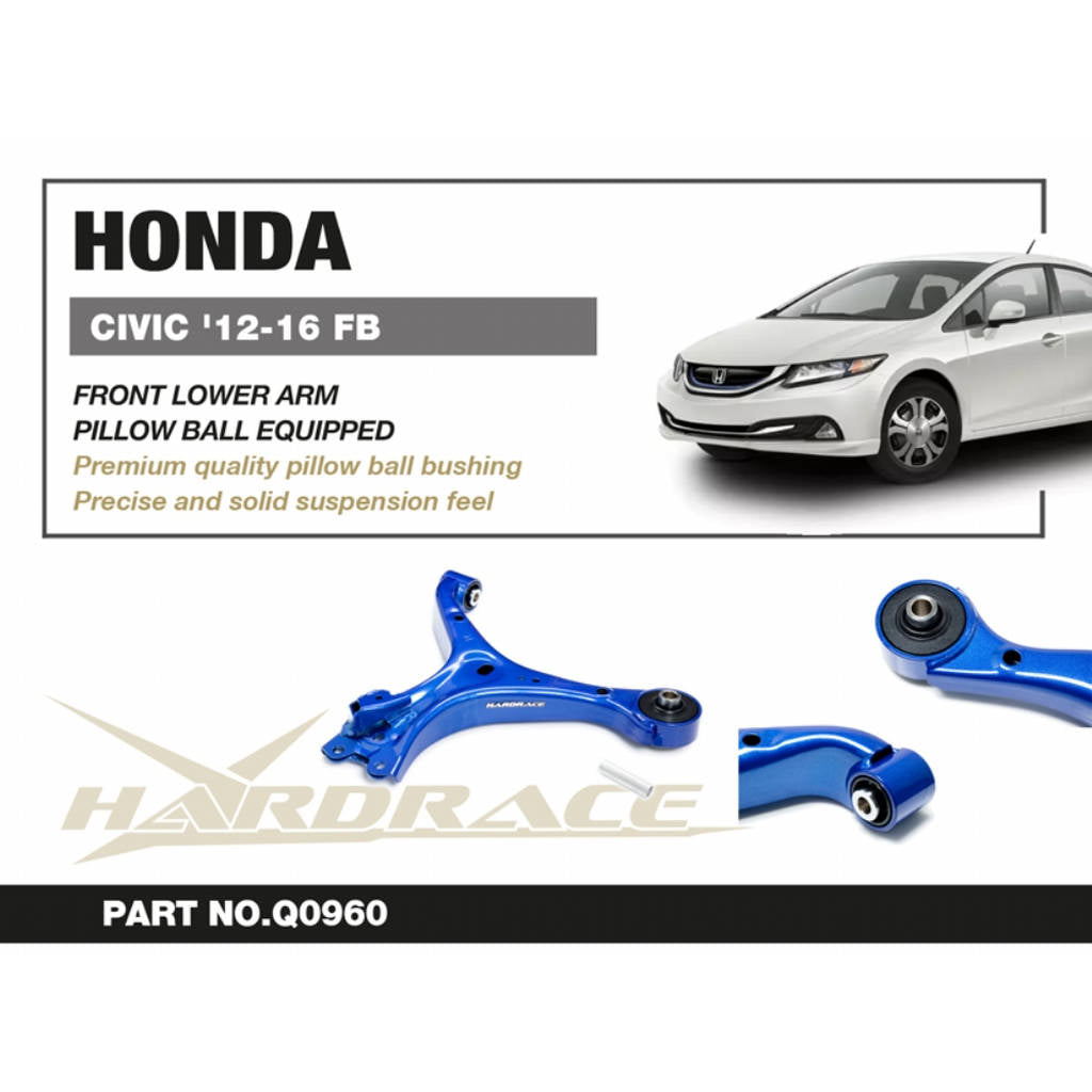 HARDRACE Q0960 Front Lower Arm (Pillow Ball) - 2PCS / SET for HONDA CIVIC '12-16 Photo-1 