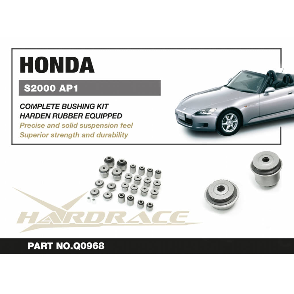 HARDRACE Q0968 Complete Bushing Kit (Harden Rubber) 26PCS / SET for HONDA S2000 AP1 '99-03 Photo-1 
