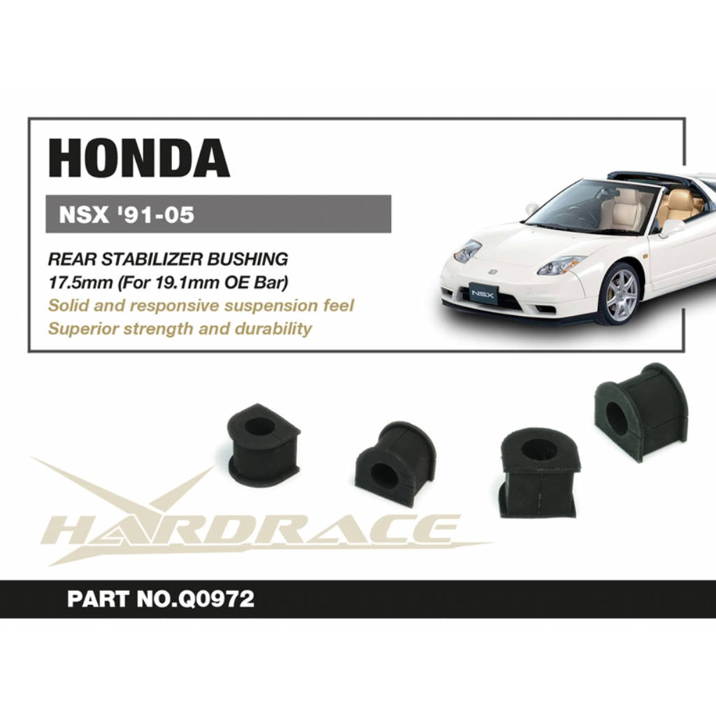 HARDRACE Q0972 Rear Stabilizer BUSH, 17.5mm (FOR 19.1mm OE BAR) 2PCS / SET for NSX-T '02-05 / NSX TYPE-S '97-05 Photo-1 