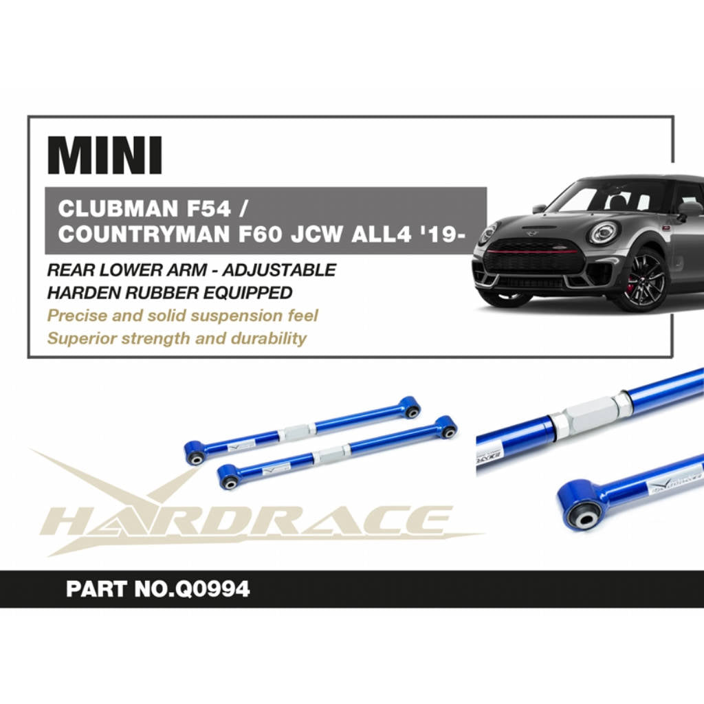 HARDRACE Q0994 Rear Lower Arm (Harden Rubber) - 2PCS / SET for MINI CLUBMAN F54 / COUNTRYMAN F60 JCW ALL4 '19- BMW 2'S GC F44 M235IX / X2 F39 M35IX Photo-1 