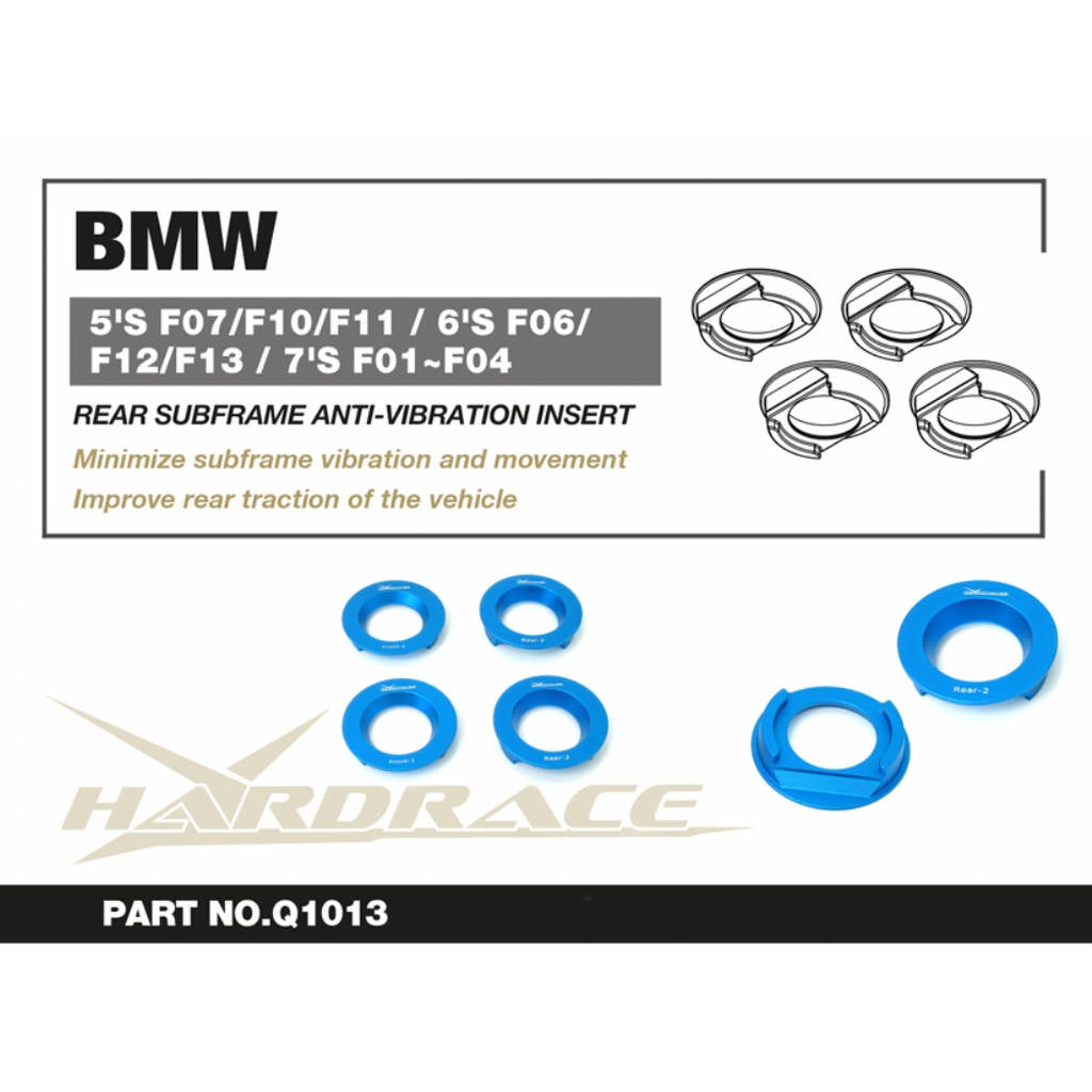 HARDRACE Q1013 Rear Subframe anti-vibration insert - 4PCS / SET for BMW 5'S F07 / F10 / F11 / 6'S F06 / F12 / F13 / 7'S F01~F04 Photo-1 