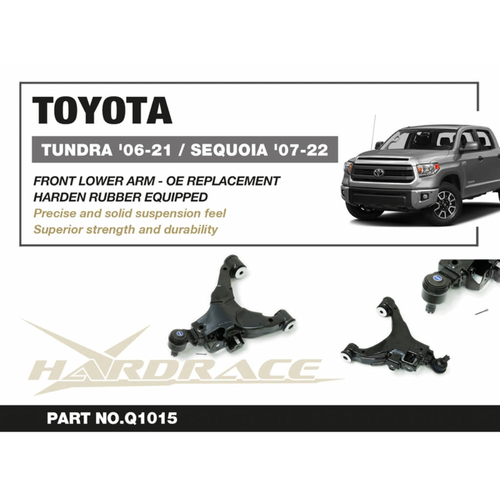 HARDRACE Q1015 Front Lower Arm - OE Replacement (Harden Rubber) - 2PCS / SET for TOYOTA TUNDRA '06-21 / SEQUOIA '07-'22 Photo-1 