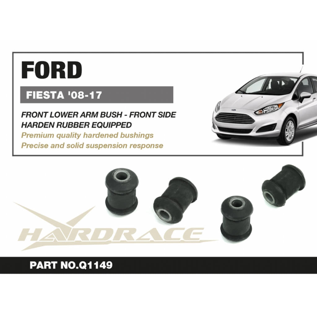 HARDRACE Q1149 Front Lower Arm Bushing, Front (Harden Rubber) - 2PCS / SET for FORD FIESTA MK6 '08-17 / MAZDA2 DE 08-14 Photo-1 