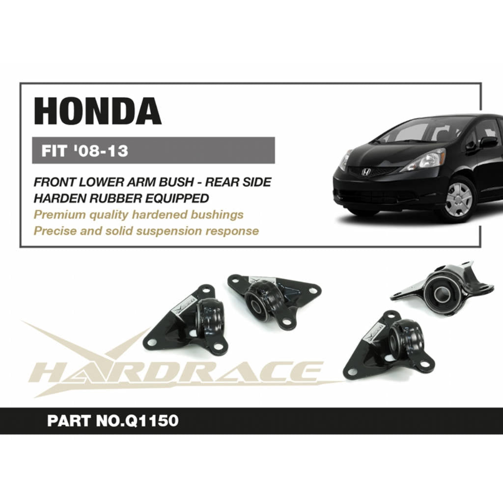 HARDRACE Q1150 Front Lower Arm Bushing,Rear (Harden Rubber) - 2PCS / SET for HONDA FIT GE '08-13 Photo-1 