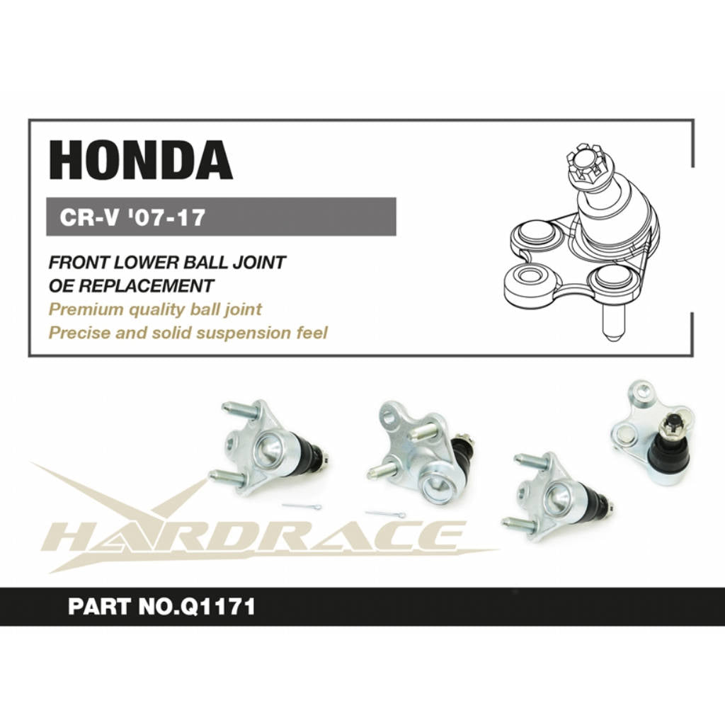 HARDRACE Q1171 Front Lower Ball Joint - 2PCS / SET OE Replacement for HONDA CR-V '07-11 / '12-18 / HR-V '16-22 Photo-1 