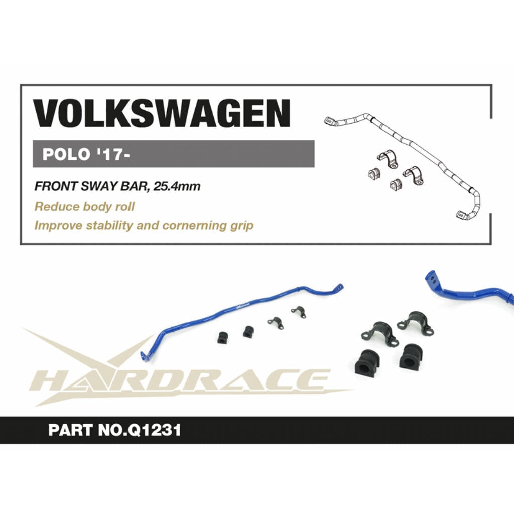 HARDRACE Q1231 Front Sway Bar, 25.4mm - 5PCS / SET for VW POLO '17- / T-CROSS '19- / SKODA FABIA '21- / SCALA '19- / KAMIQ '19- / AUDI A1 '18- Photo-2 