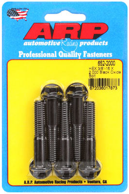 ARP 652-2000 SAE Bolt Kit 3/8-16 X 2.000 hex black oxide bolts Photo-0 