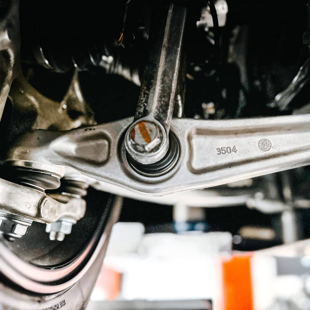 UNPLUGGED PERFORMANCE UP-MSMX-386-1.1 Front lower aft link control arms with spherical bushings left/right for TESLA Model S Plaid 2021+ Photo-1 