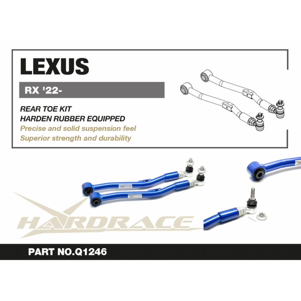HARDRACE Q1246 Rear toe kit (harden rubber) - 2pcs/set for LEXUS RX 2022+ Photo-1 
