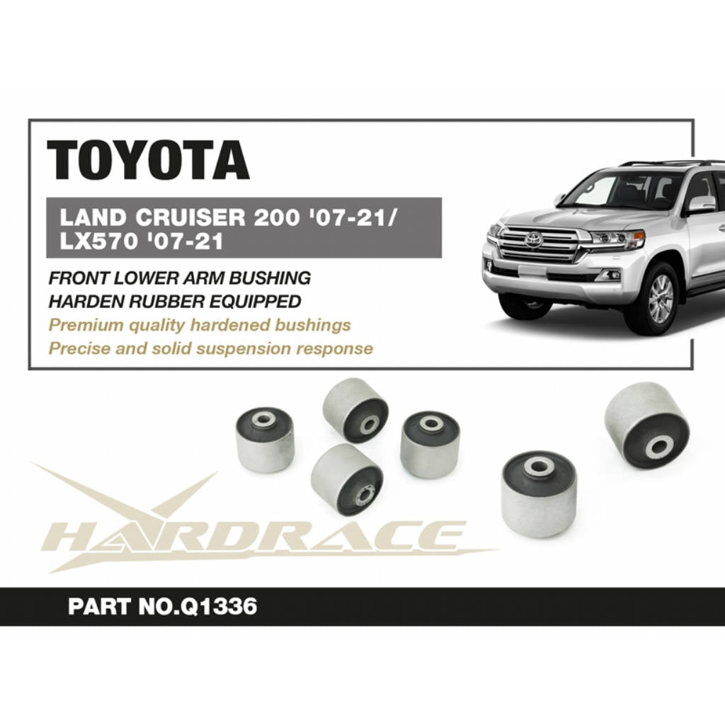 HARDRACE Q1336 Rear lower arm bushing kit (harden rubber) - 4pcs/set for TOYOTA Land Cruiser (J200) 2007-2021 Photo-1 