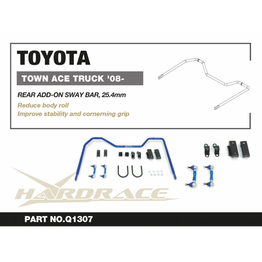 HARDRACE Q1307 Sway Bar Kit Rear for TOYOTA Townace / Liteace S400 2008- Photo-1 