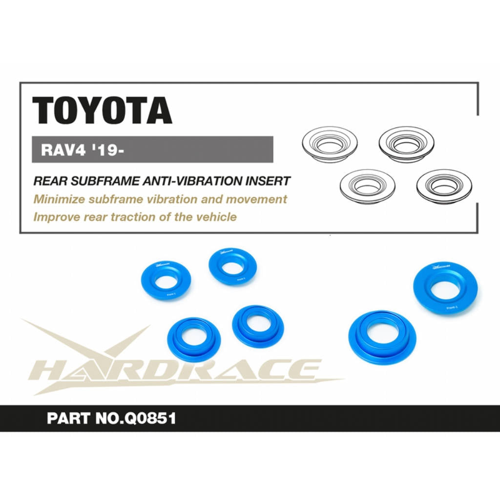 HARDRACE Q0851 Rear subframe anti-vibration insert - 4 Pcs/Set for TOYOTA RAV4 2019+ Photo-2 