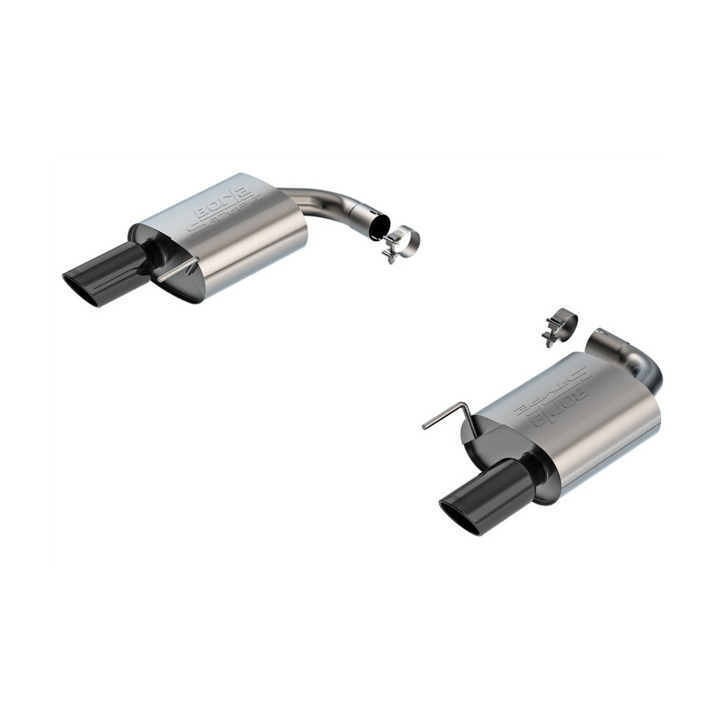 BORLA 11983BC Exhaust system Axle-Back S-type 2.5" S RD RL AC BC SR Tip 4" RD X 9.75" Black chrome (Non-active exhaust) for FORD Mustang GT 5.0L V8 2024 Photo-0 