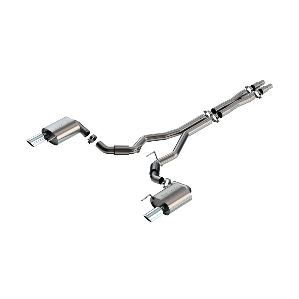 BORLA 140960 Exhaust system Cat-Back S-type 3" S RD RL AC SR Tip: 4" RD X 10.50" (Non-active exhaust) for FORD Mustang GT 5.0L V8 2024 Photo-0 
