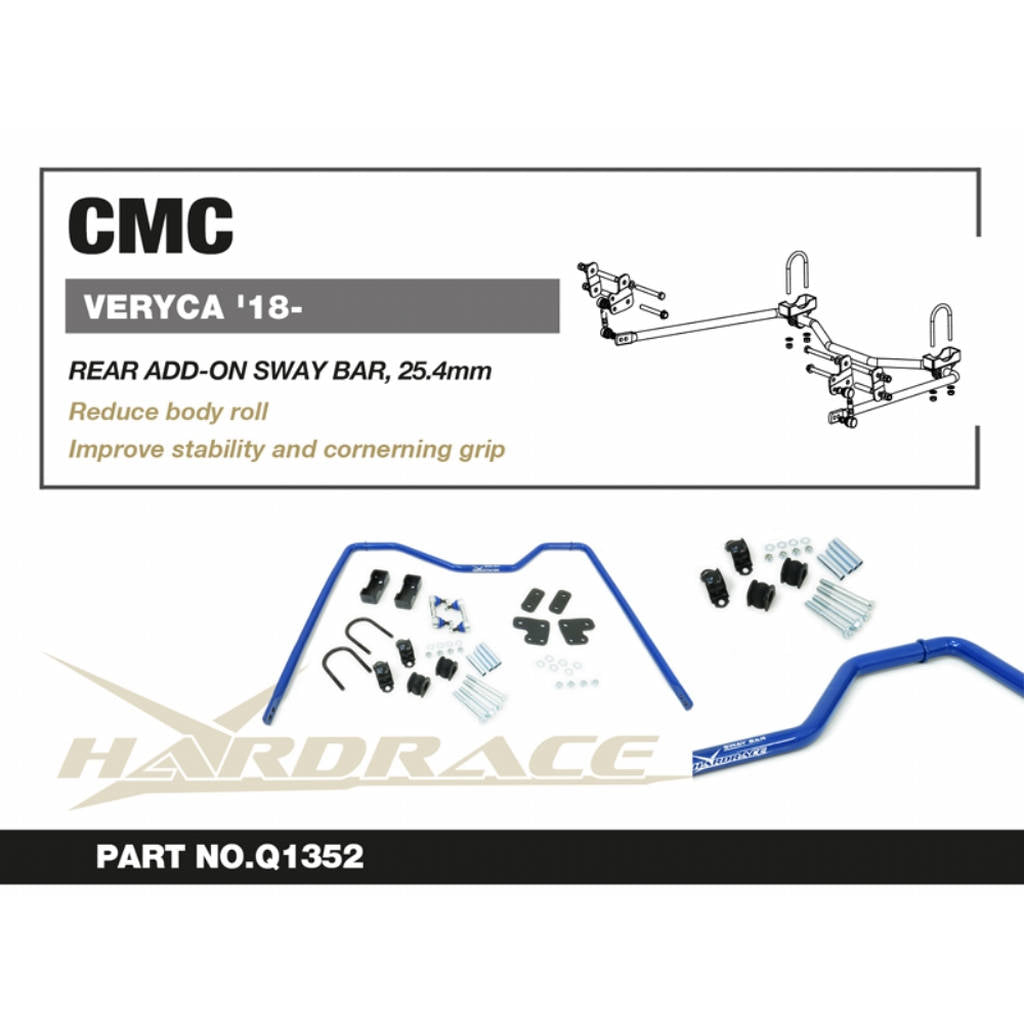 HARDRACE Q1352 Rear add-on sway bar 25.4mm - 13 Pcs/Set for CMC Veryca A180 2018+ Photo-1 