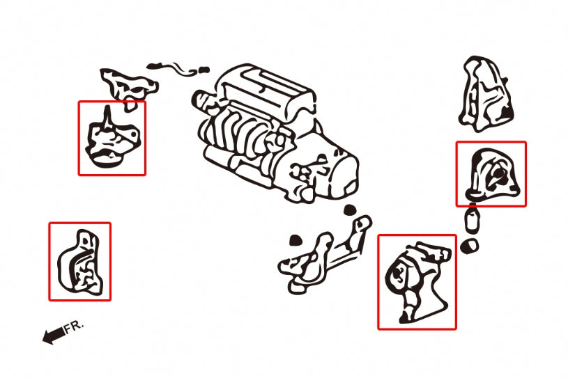 HARDRACE 6693 HARDEN ENGINE MOUNT HARDEND RUBBER 4PCS/SET HONDA/ACURA DC5 AT Photo-4 