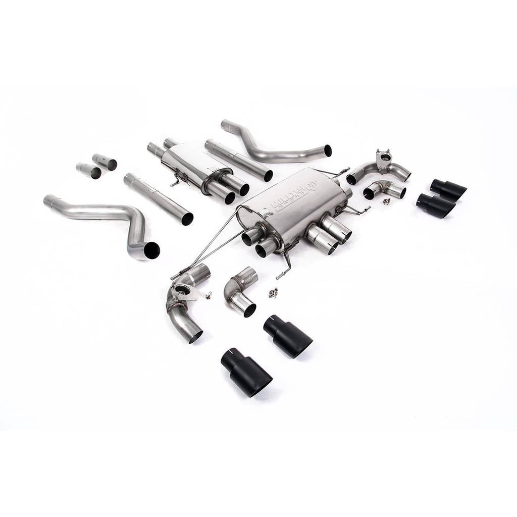 MILLTEK SSXLR179 Cat-back valved exhaust system with cerakote black trims (Resonated) Photo-0 