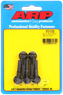 ARP 670-1003 Metric Thread Bolt Kit M6 x 1.00 x 30 12pt black oxide bolts Photo-0 