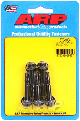 ARP 670-1004 Metric Thread Bolt Kit M6 x 1.00 x 35 12pt black oxide bolts Photo-0 