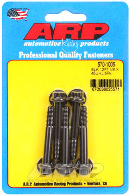 ARP 670-1006 Metric Thread Bolt Kit M6 x 1.00 x 45 12pt black oxide bolts Photo-0 