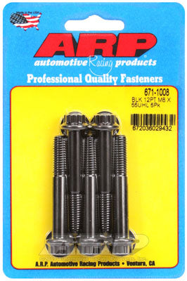 ARP 671-1008 Metric Thread Bolt Kit M8 x 1.25 x 55mm 12pt black oxide bolts Photo-0 