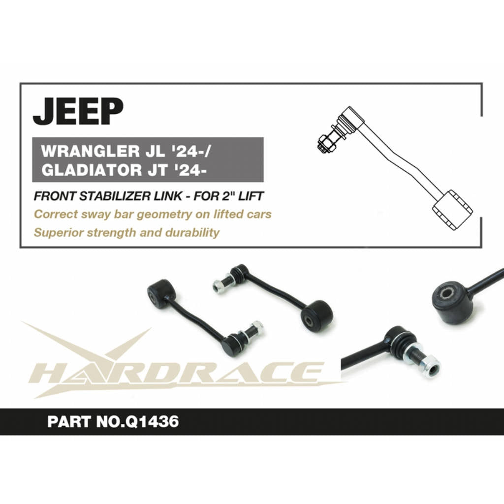 HARDRACE Q1436 Front Stabilizer Link, M14 Ball Stud (Lift 2 Inches) 2pcs for JEEP Wrangler (JL) 2018- / Gladiator (JT) 2019- Photo-4 