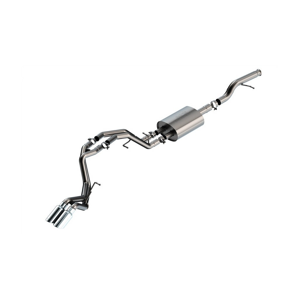 BORLA 140854 Cat-Back Exhaust System 3", 2.25", Touring (4" RD X 9.5" Tips) for CHEVROLET Tahoe / Yukon 5.3L V8 2021-2023 Photo-0 