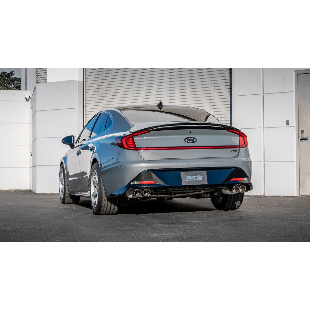 BORLA 140905 Cat-Back Exhaust System 2.00", 2.75", S-Type (3.5" RD X 6.0" Black Chrome Tips) for HYUNDAI N Line 2.5L i4 2021-2023 Photo-1 