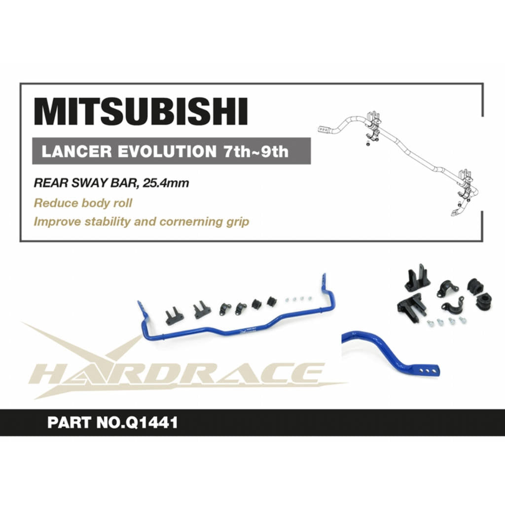 HARDRACE Q1441 Rear Sway Bar, 25.4mm, 7pcs for MITSUBISHI Lancer EVO 7 / 8 / 9 Photo-1 