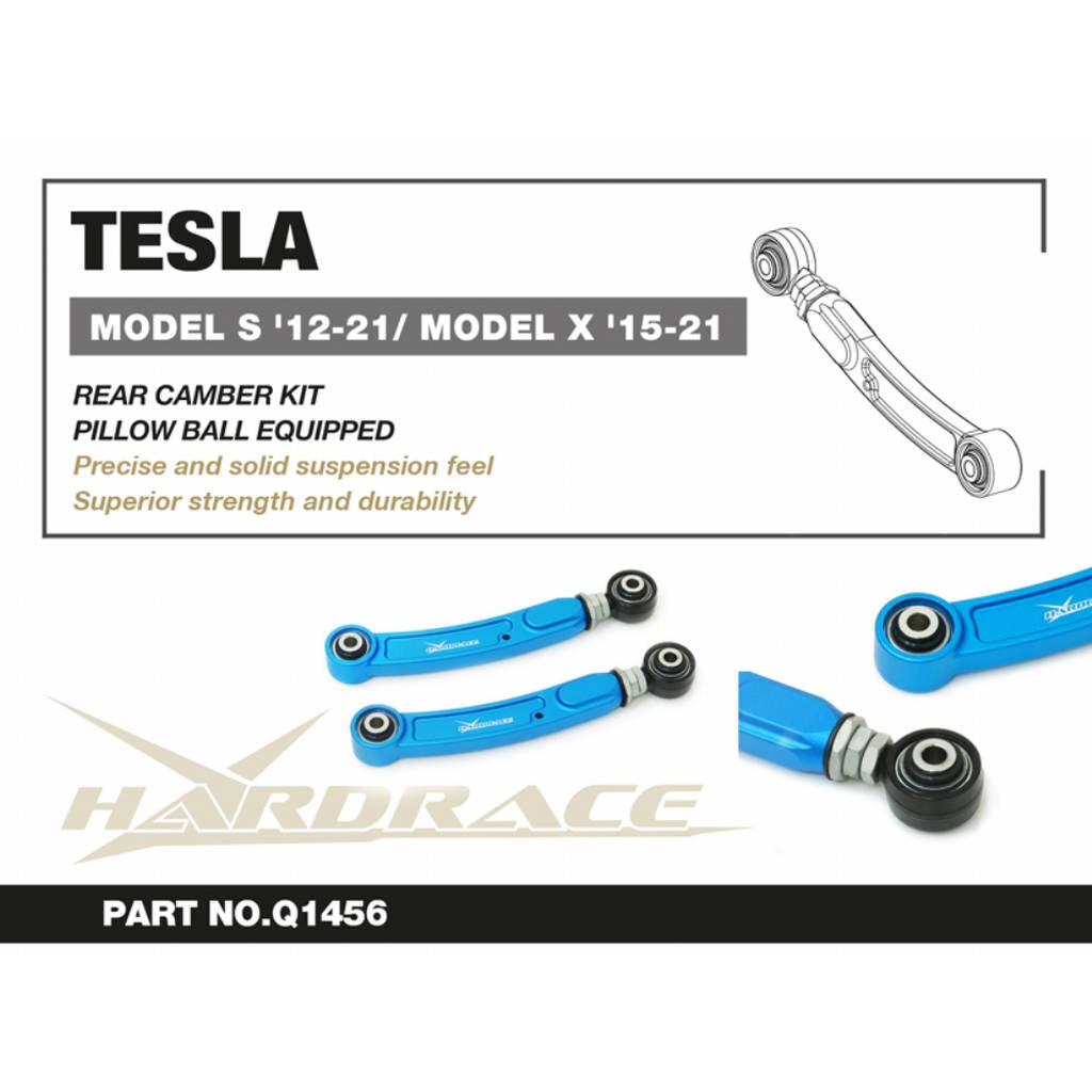 HARDRACE Q1456 Rear Camber Kit (Pillow Ball), 2pcs for TESLA Model S 2012-2021 / Model X 2015-2021 Photo-1 