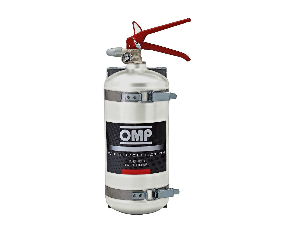 OMP CB0-0351-A01-020 (CBB/351) Extinguisher (in compliance with FIA rules), aluminium, 2,4kg, diam.130mm, AFFF, white Photo-0 
