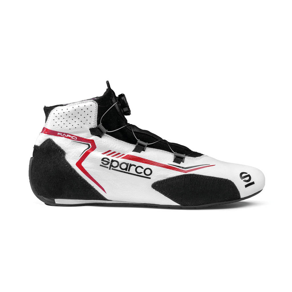 SPARCO BRB0002B0W09045 Racing Shoes Rapid Rotor, White / Red, Size 45 Photo-1 