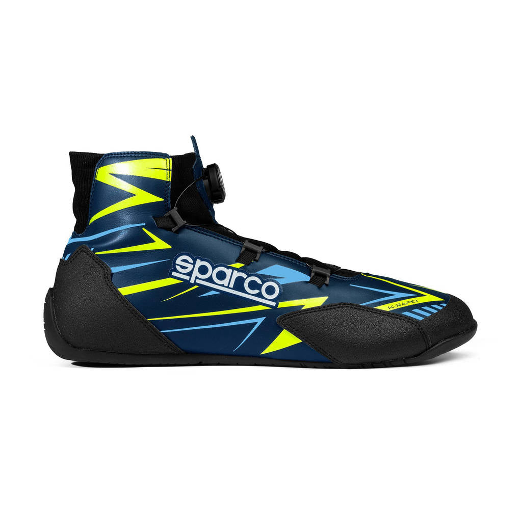SPARCO BKB0002B0N23039 Karting Shoes K-Rapid Rotor, Marine Blue / Fluo Yellow, Size 39 Photo-0 