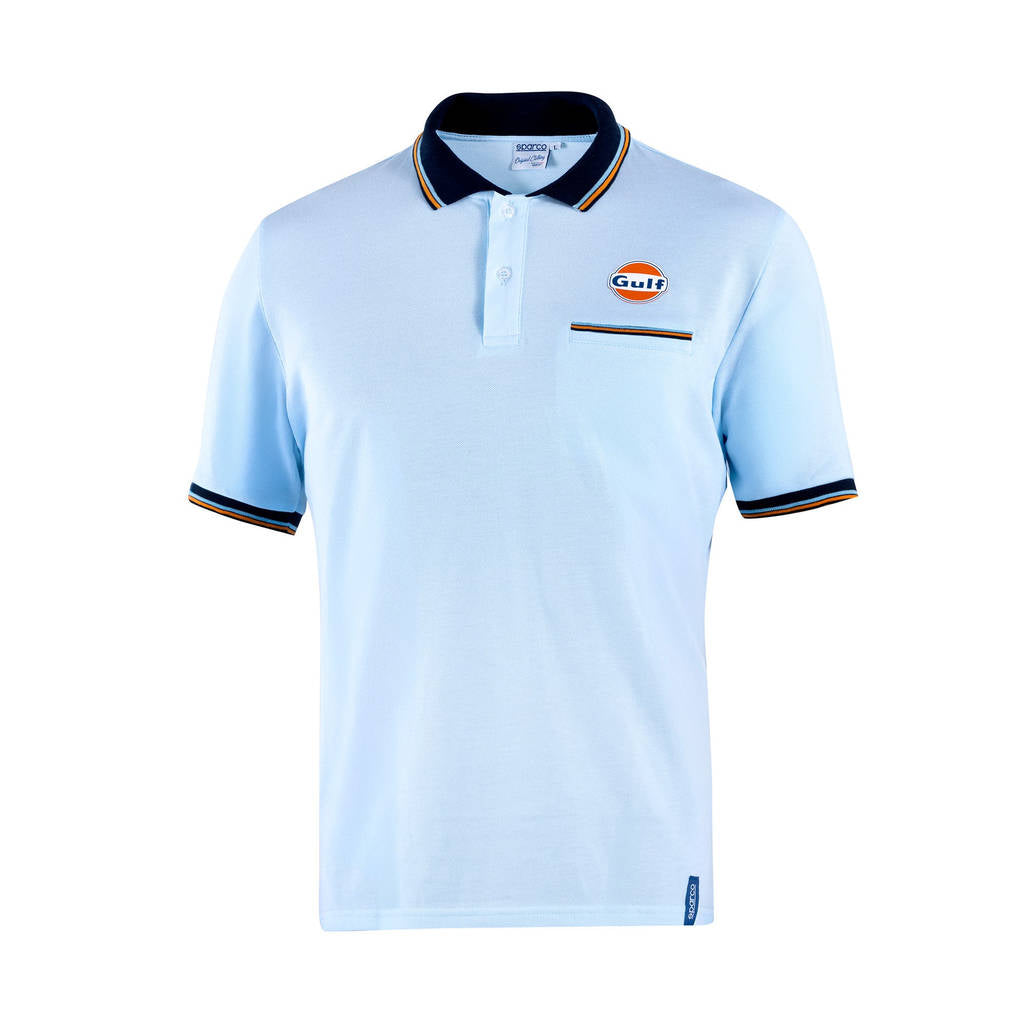 SPARCO BML0004S0C0100M Polo Piquet Pocket Sparco-Gulf, Celeste, Size M Photo-0 