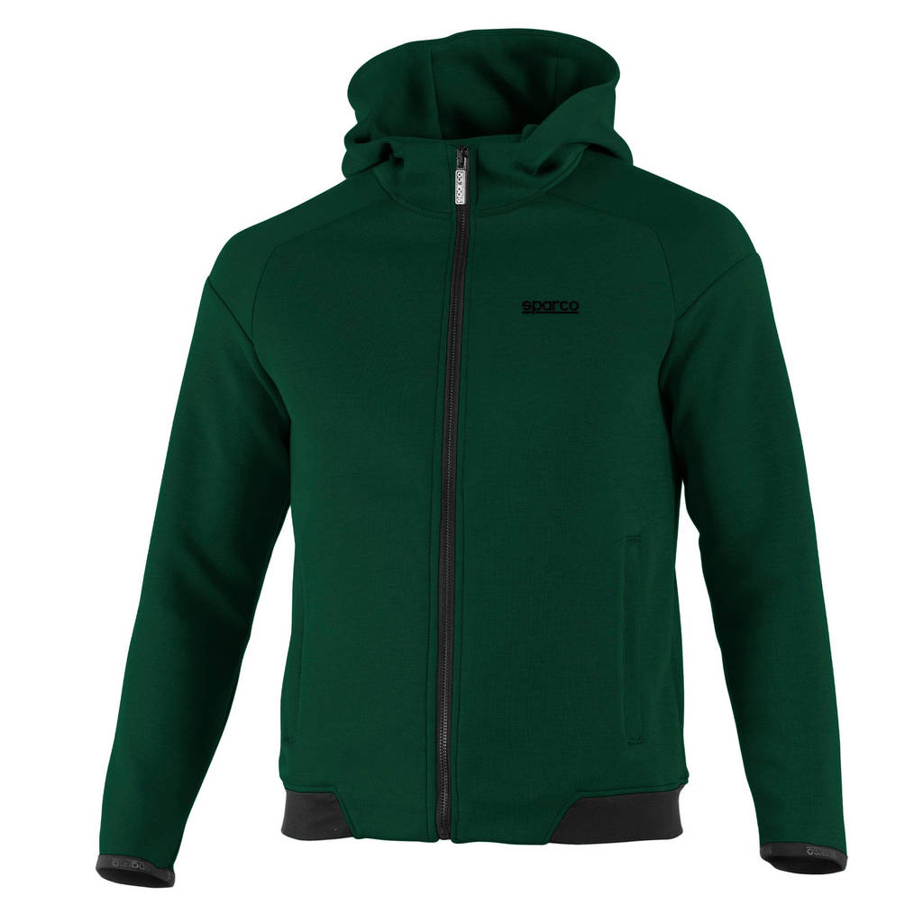 SPARCO BMJ0012B0G220XS Hooded Full Zip Sweatshirt, Green / Black, Size XS Photo-0 