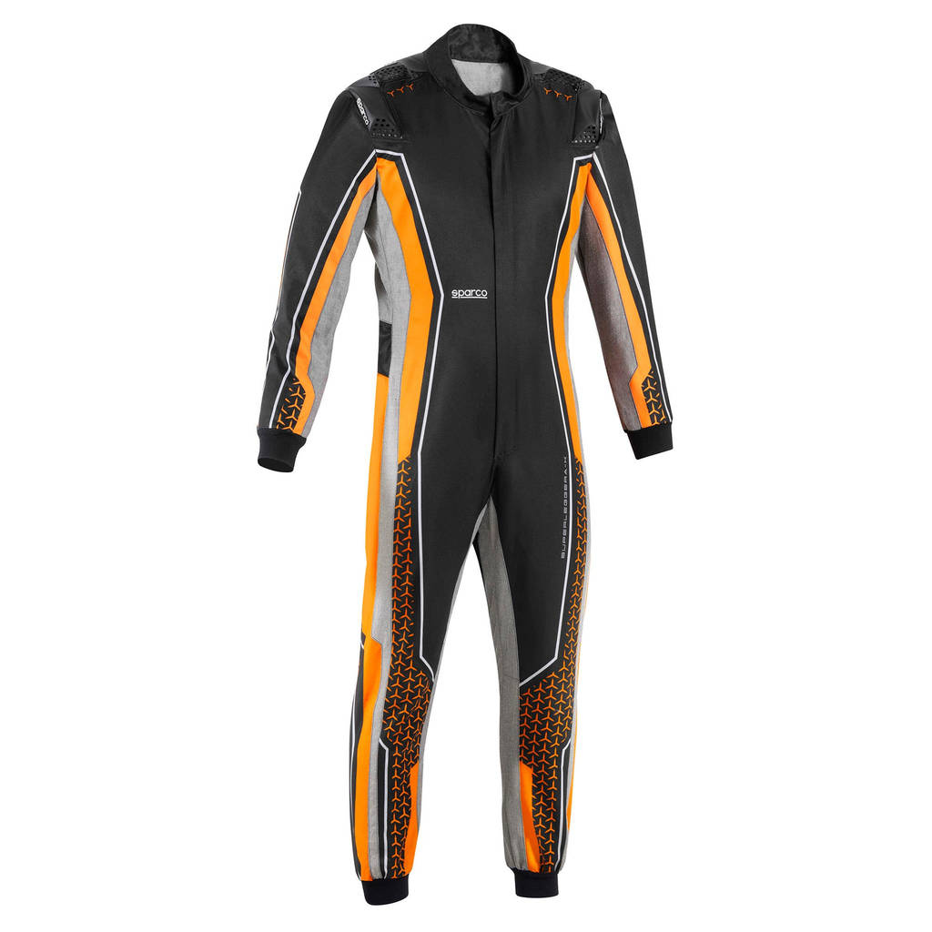 SPARCO BKS0012B0K04048 Karting Suit Superleggera-K, Black / Fluo Orange, Size 48 Photo-0 