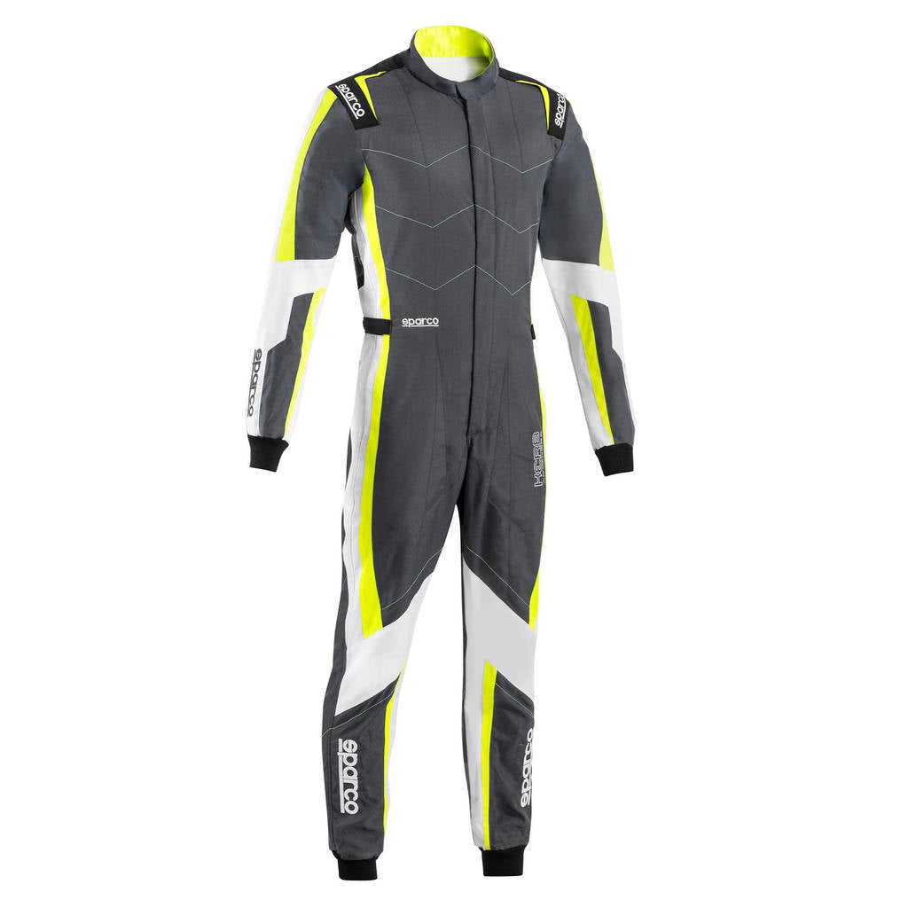 SPARCO BKS0011B0E330XS Karting Suit Kerb Advanced, Dark Grey / Fluo Yellow, Size XS Photo-0 