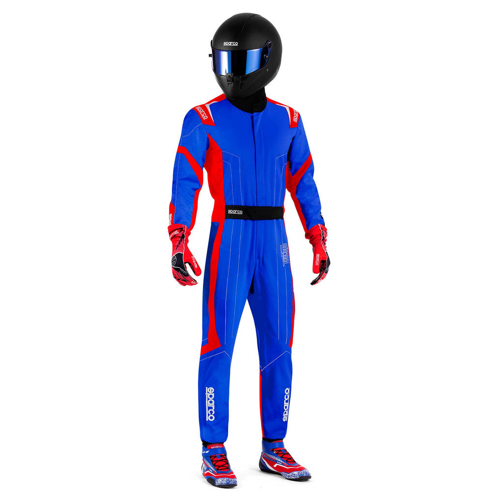 SPARCO BKS0010B0B220XL Karting Suit Thunder Advanced, Light Blue / Red, Size XL Photo-0 