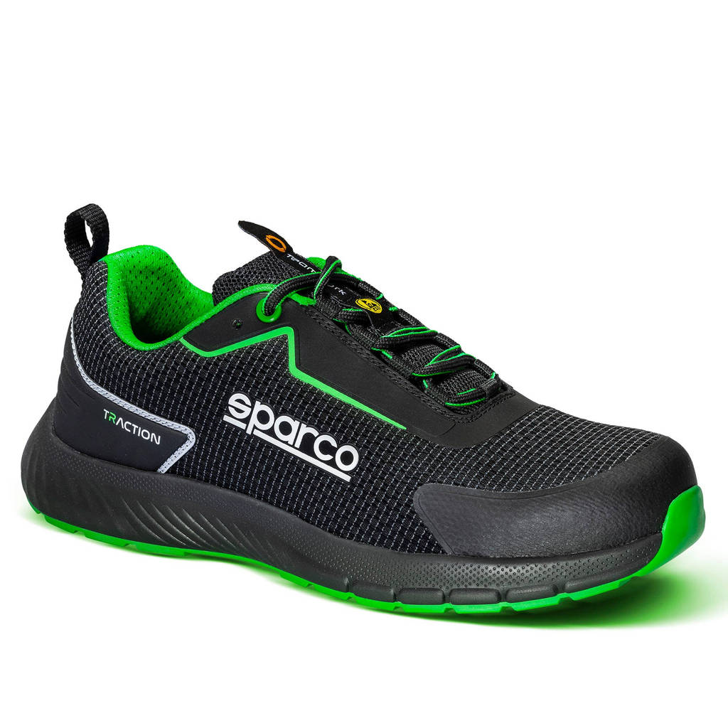 SPARCO BTB0002B0K15043 Shoes Traction Sanyo, Black / Fluo Green, Size 43 Photo-2 