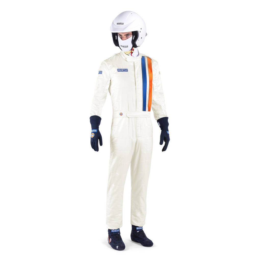 SPARCO 001144GU56BI Replica Racing Suit Gulf, White, Size 56 Photo-0 