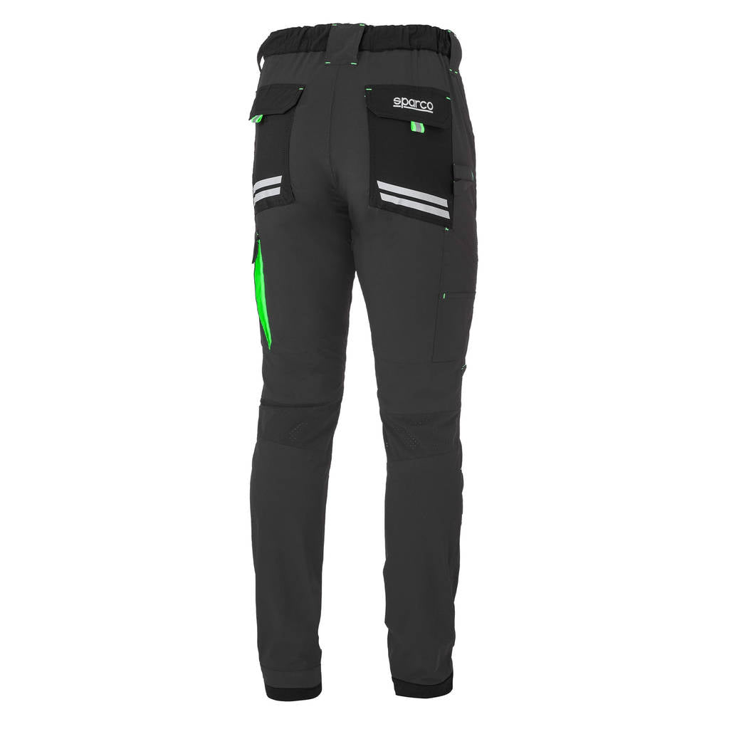 SPARCO 02425GSVF3L Light Trousers Tech Kansas, Dark Grey / Fluo Green, Size L Photo-1 