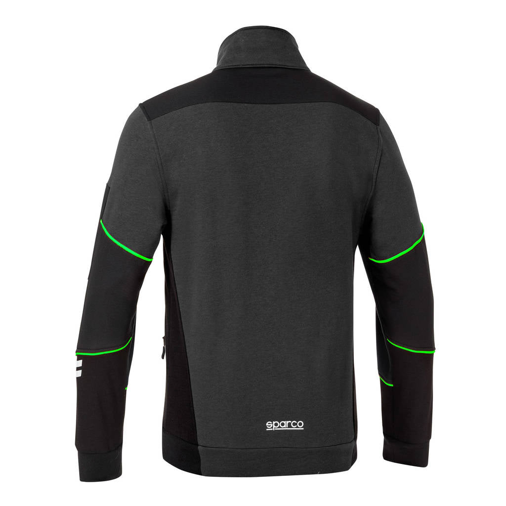 SPARCO 02429GSVF2M Full Zip Sweatshirt Tech Alabama, Dark Grey / Fluo Green, Size M Photo-1 