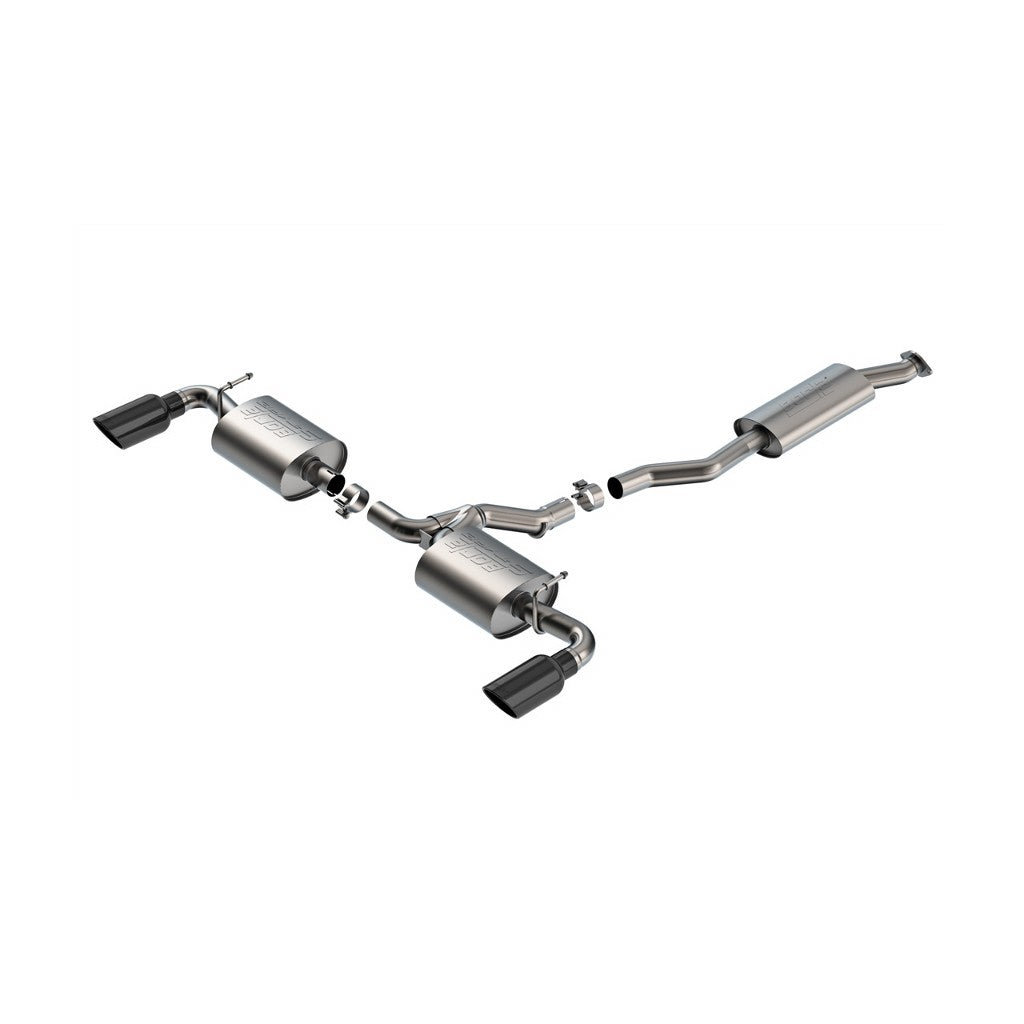 BORLA 141009BC Exhaust System Cat-Back S-Type, 2.25" (4" Black Chrome Tips) for TOYOTA RAV4 2.5L 2019–2025 Photo-0 