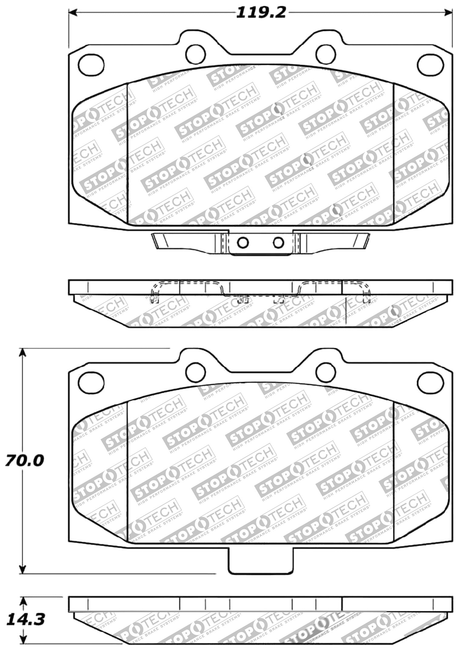 STOPTECH 309.11820 Front Sport Brake Pads with Shims & Hardware SUBARU Impreza 2006-2007 Photo-0 