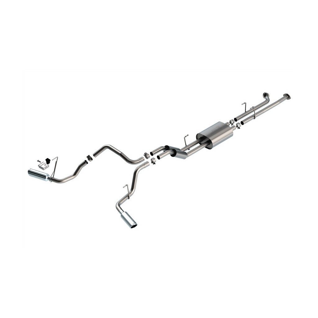 BORLA 141021 Exhaust System Cat-Back 2.25", S-Type (4" Bright Chrome Tips) for TOYOTA Tundra 5.7L V8 2007-2008 Photo-0 