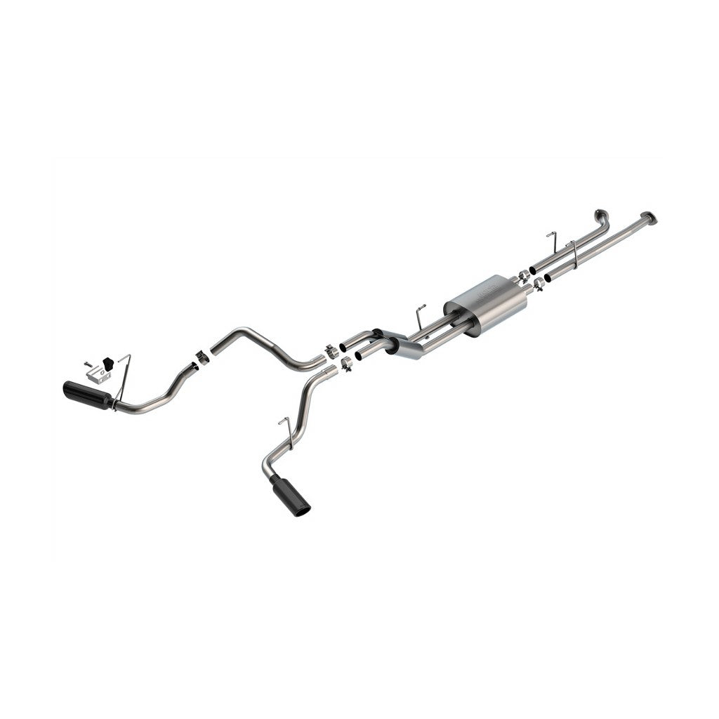 BORLA 141021BC Exhaust System Cat-Back 2.25", S-Type (4" Black Chrome Tips) for TOYOTA Tundra 5.7L V8 2007-2008 Photo-0 