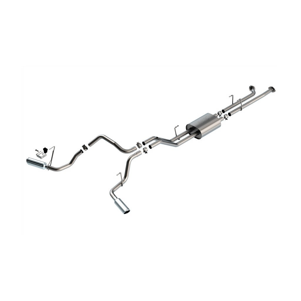 BORLA 141022 Exhaust System Cat-Back 2.25", ATAK (4" Bright Chrome Tips) for TOYOTA Tundra 5.7L V8 2007-2008 Photo-0 