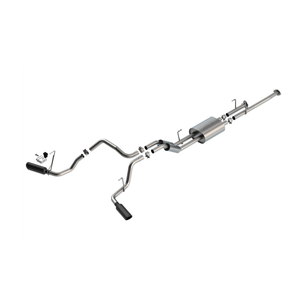 BORLA 141023BC Exhaust System Cat-Back 2.25", S-Type (4" Black Chrome Tips) for TOYOTA Tundra 4.6L / 5.7L V8 2009-2021 Photo-0 